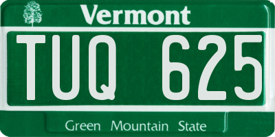 VT license plate TUQ625