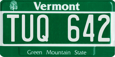 VT license plate TUQ642