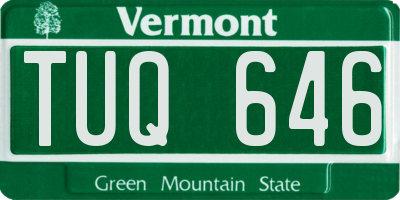 VT license plate TUQ646