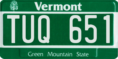 VT license plate TUQ651