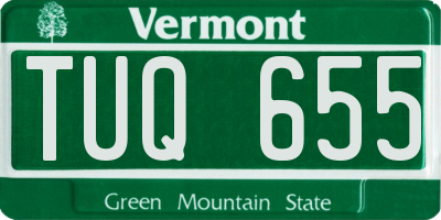 VT license plate TUQ655