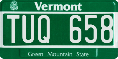 VT license plate TUQ658