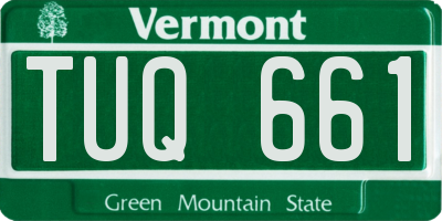 VT license plate TUQ661