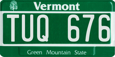 VT license plate TUQ676