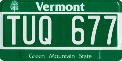 VT license plate TUQ677