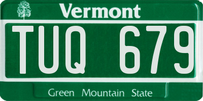 VT license plate TUQ679