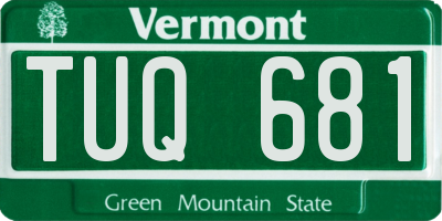 VT license plate TUQ681