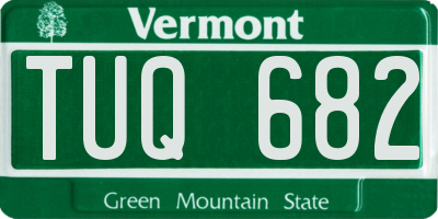 VT license plate TUQ682