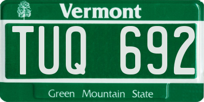 VT license plate TUQ692