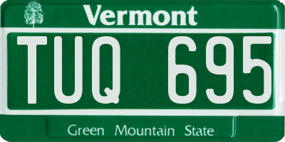 VT license plate TUQ695
