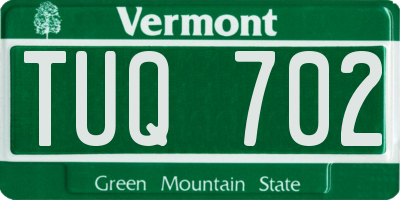 VT license plate TUQ702