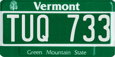 VT license plate TUQ733