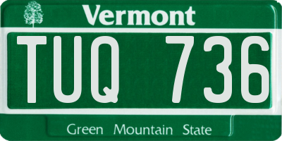 VT license plate TUQ736
