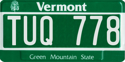 VT license plate TUQ778