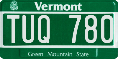 VT license plate TUQ780
