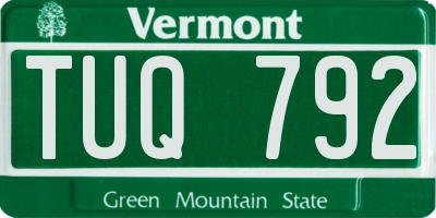 VT license plate TUQ792