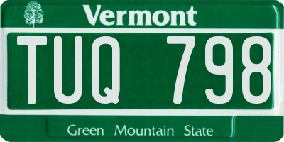 VT license plate TUQ798