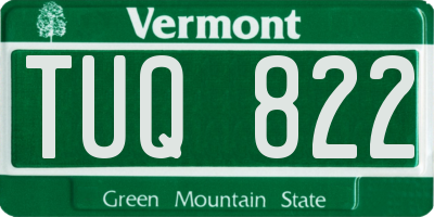 VT license plate TUQ822