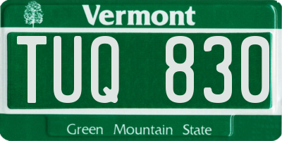 VT license plate TUQ830