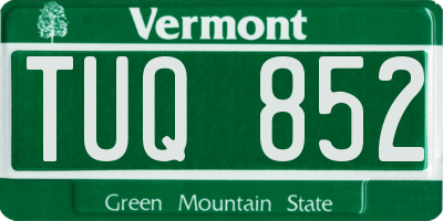 VT license plate TUQ852