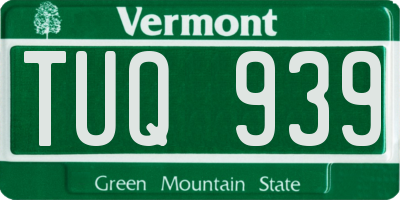 VT license plate TUQ939