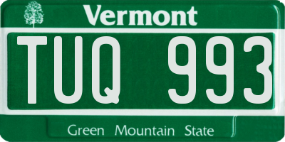 VT license plate TUQ993