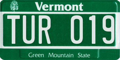 VT license plate TUR019