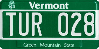 VT license plate TUR028