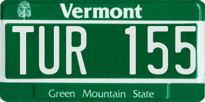 VT license plate TUR155