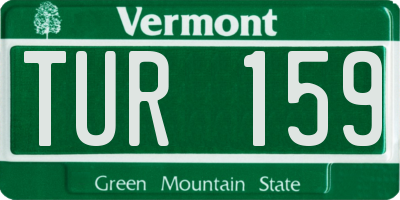 VT license plate TUR159