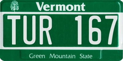 VT license plate TUR167