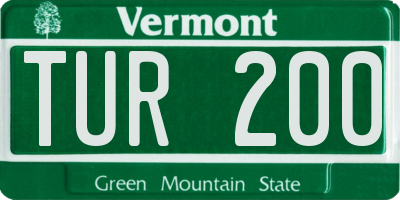 VT license plate TUR200