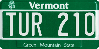 VT license plate TUR210