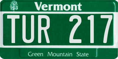 VT license plate TUR217