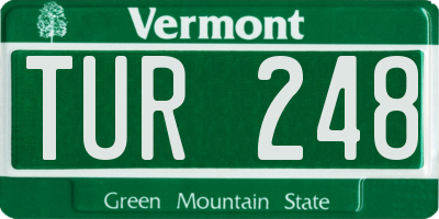 VT license plate TUR248