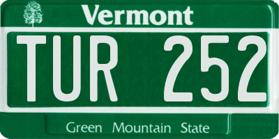 VT license plate TUR252