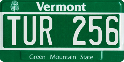 VT license plate TUR256
