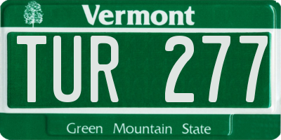 VT license plate TUR277