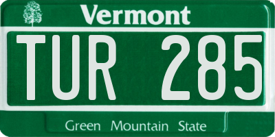 VT license plate TUR285