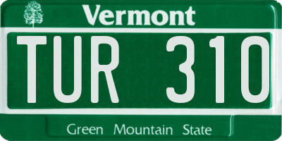 VT license plate TUR310