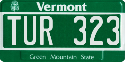VT license plate TUR323