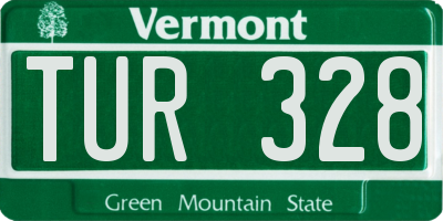 VT license plate TUR328