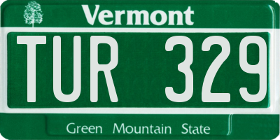 VT license plate TUR329