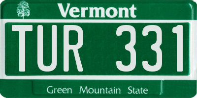 VT license plate TUR331