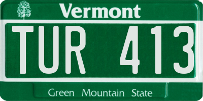VT license plate TUR413