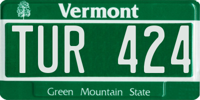 VT license plate TUR424