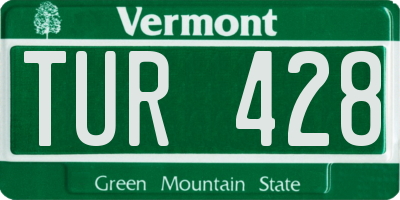 VT license plate TUR428