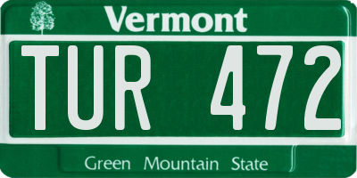 VT license plate TUR472