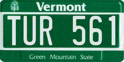 VT license plate TUR561