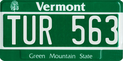 VT license plate TUR563